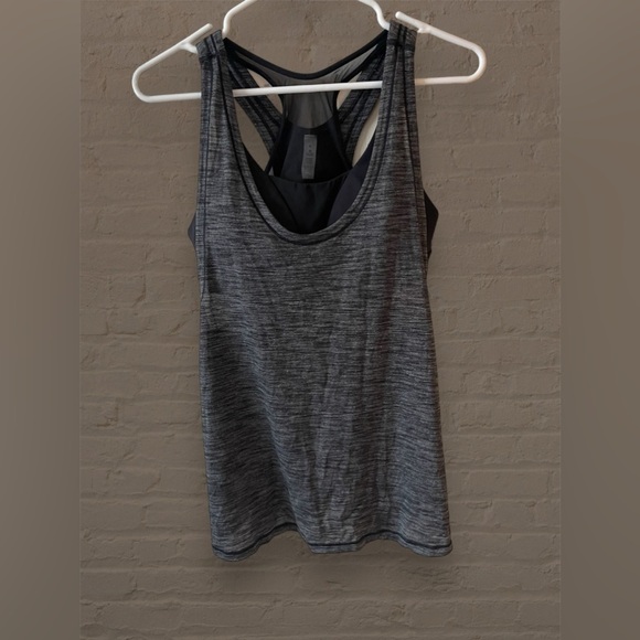 LULULEMON Size 8 Glide And Stride Tank A/B Bra Top Black HBLK Mesh Run Yoga - Picture 4 of 10